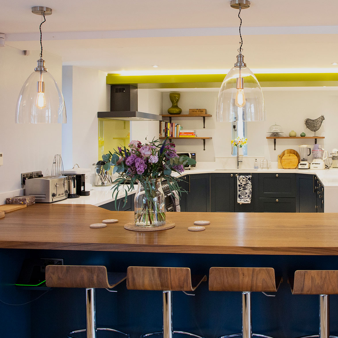Kitchen design and fitting for a barn conversion in Monmouth